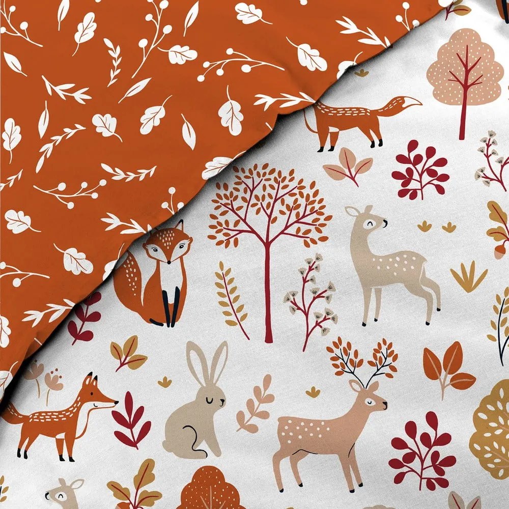 Set copripiumino e federa da bambini bianco/color terracotta in cotone per letto singolo 140x200 cm Roxy – douceur d'intérieur