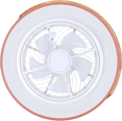 Brilagi - Lampada LED dimmerabile con ventilatore LED/38W/230V 50 cm rosa/rovere +telecomando