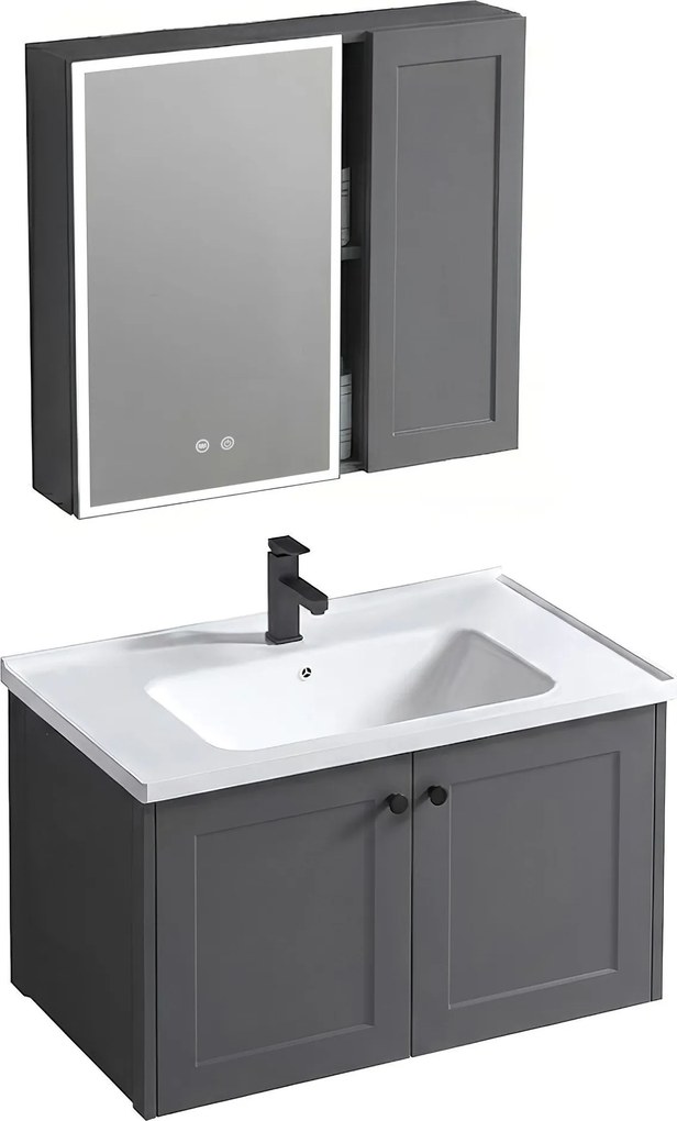 Set di mobili da bagno con lavabo Monti 60cm Grey