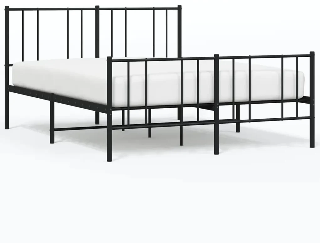 Giroletto con testiera e pediera metallo nero 140x190 cm
