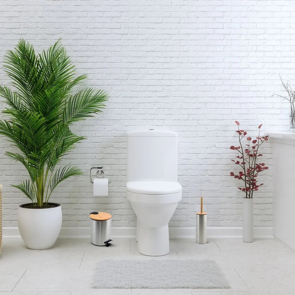 Cestino per la spazzatura color argento opaco in acciaio con pedale 3 l Adonis – Spirella