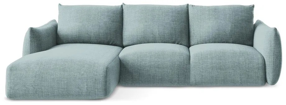 Divano angolare blu allungabile (con penisola a sinistra/con chaise lounge) Leila – Makamii