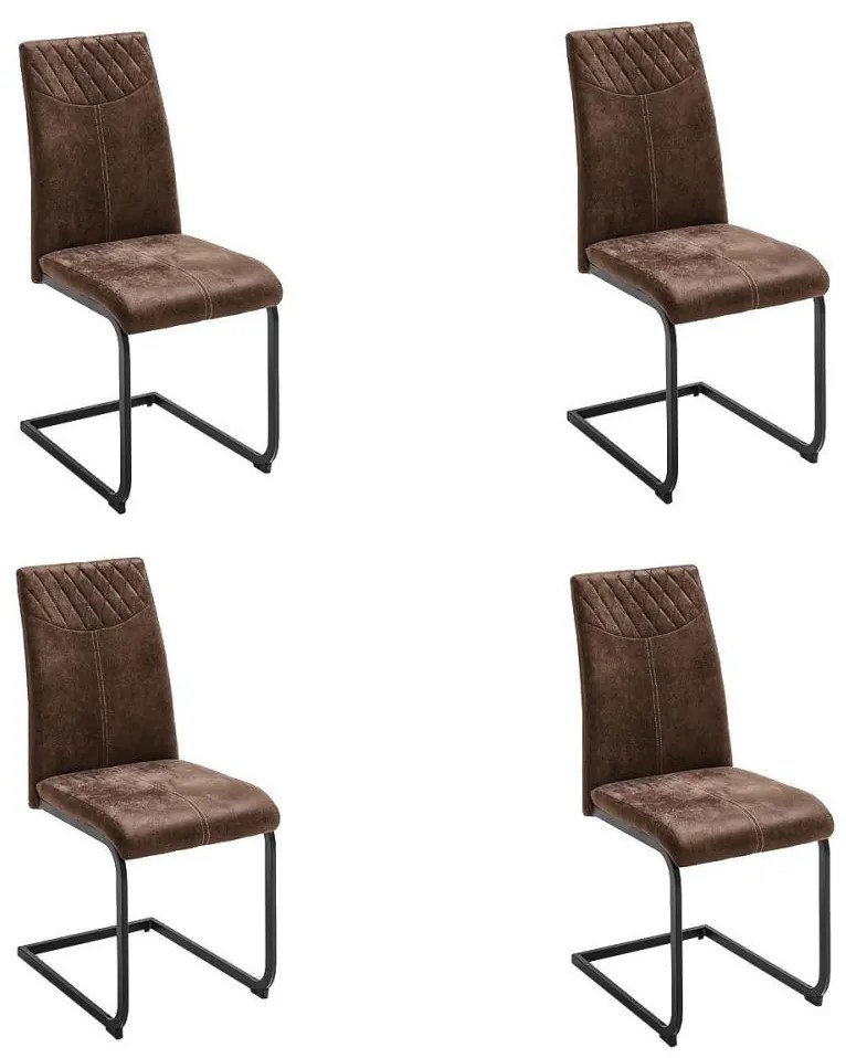 Set di 4 sedie da pranzo VIVIEN, marrone
