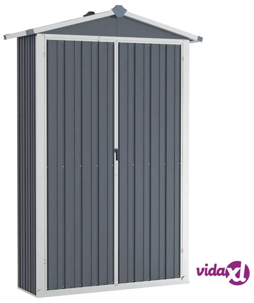 vidaXL Capanno da Giardino Grigio 116x45x175 cm in Acciaio Zincato