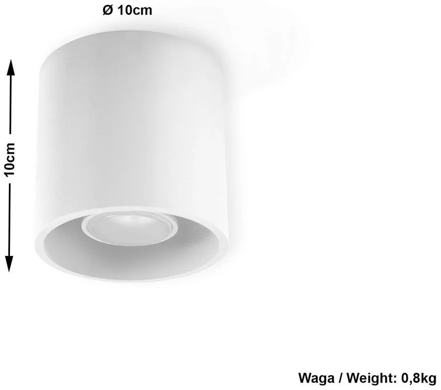 Plafoniera da Soffitto in Alluminio ORBIS 1 GU10 Bianca da Interno