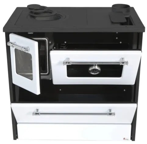 Cucina A Legna Stufa 9 Kw Bianca Beatrice Glass L87xP51xH79 Ecodesign 4 Stelle