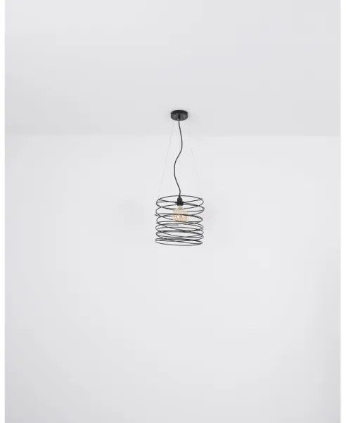 Globo 15640H - Lampada a sospensione su cavo TILLY 1xE27/60W/230V nera