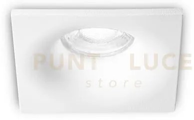 Faretto incasso fisso in acciaio bianco oasis 8,5x8,5cm 1 luce atta...