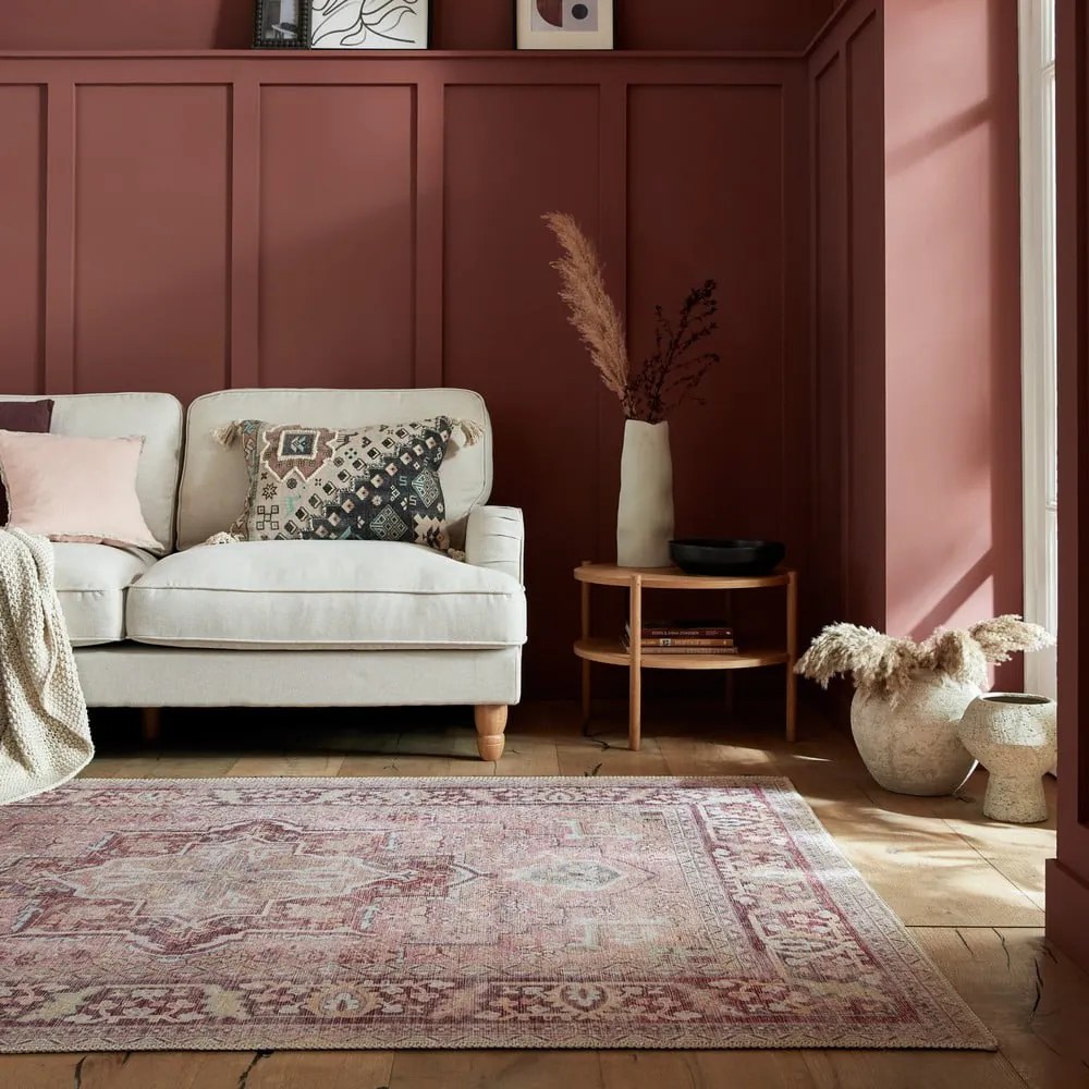 Tappeto lavabile rosso chiaro con fibre riciclate 80x150 cm Windsor - Flair Rugs