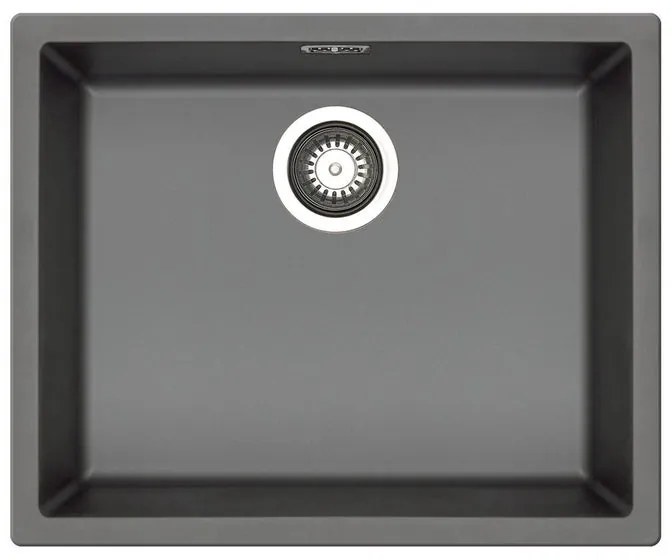 Lavello sottotop 1 vasca PYRAMIS Mistral fibra di vetro L 40 x L 50 cm grafite