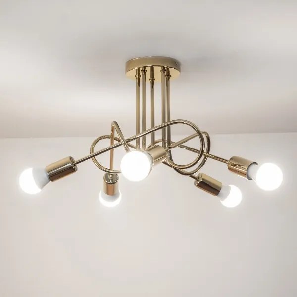 Lampadario a plafone OXFORD 5xE27/15W/230V, finitura dorata