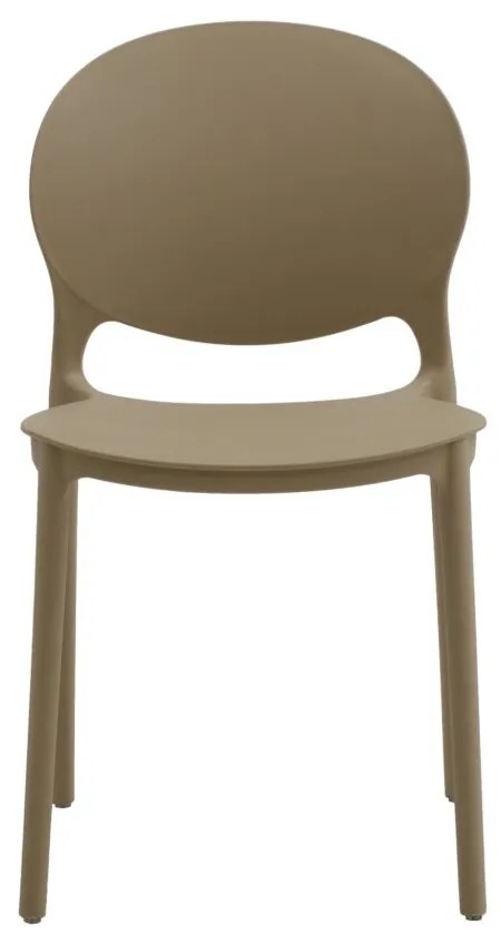 Set di sedie SANTA CRUZ in polipropilene beige, impilabili