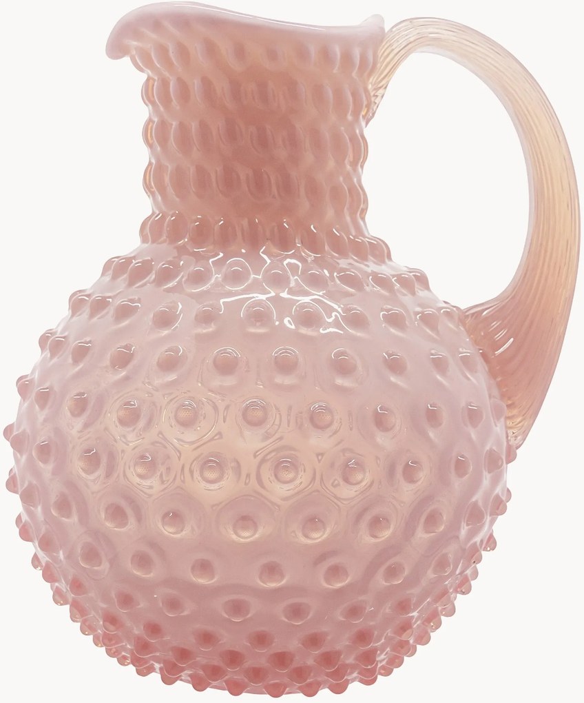 Brocca in vetro soffiato Opaline Paris Hobnail