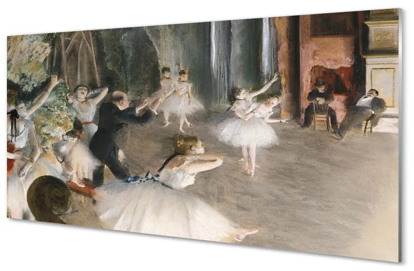 Quadro vetro Prova di balletto sul palcoscenico - edgar degas 100x50 cm