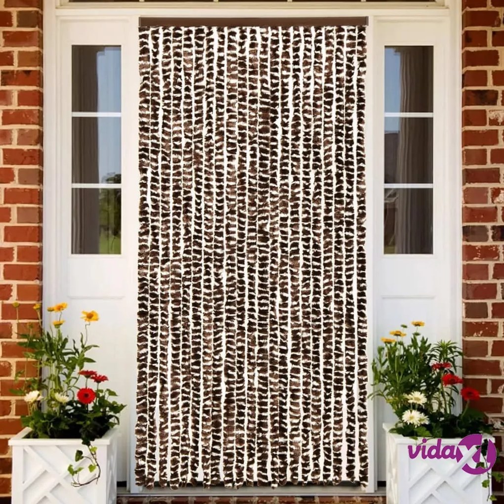 vidaXL Zanzariera Marrone e Bianco 56x185 cm Ciniglia