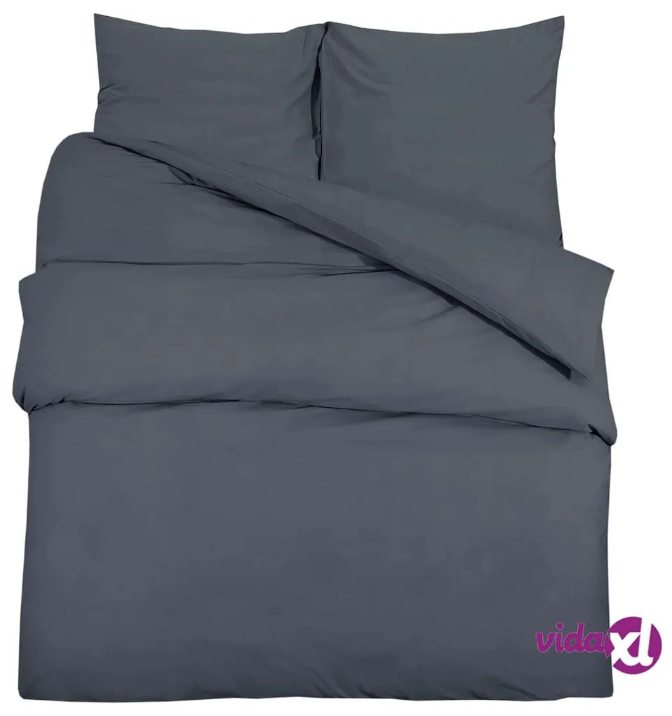 vidaXL Set Copripiumino Antracite 240x220 cm in Microfibra Leggera