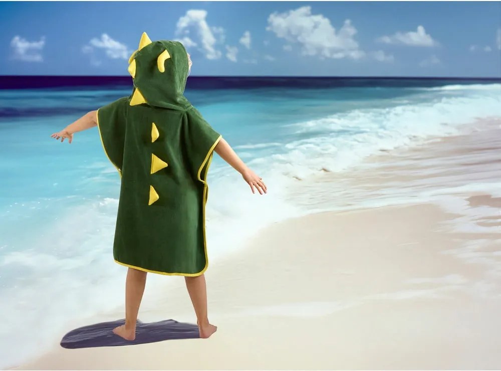 Poncho per bambini verde in cotone Joep – Good Morning