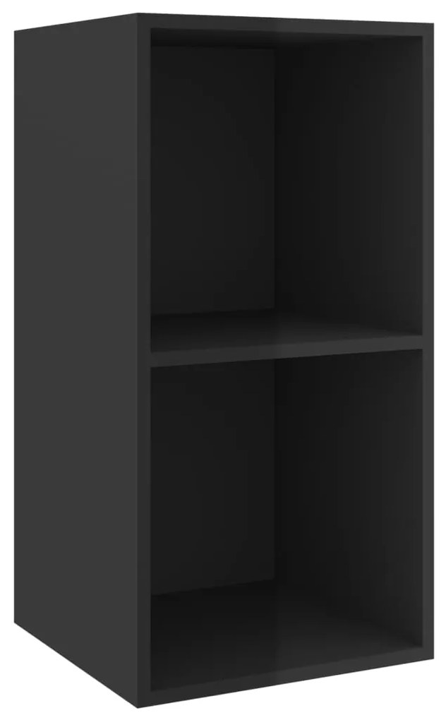 Armadietto da parete per tv nero lucido 37x37x72cm truciolato