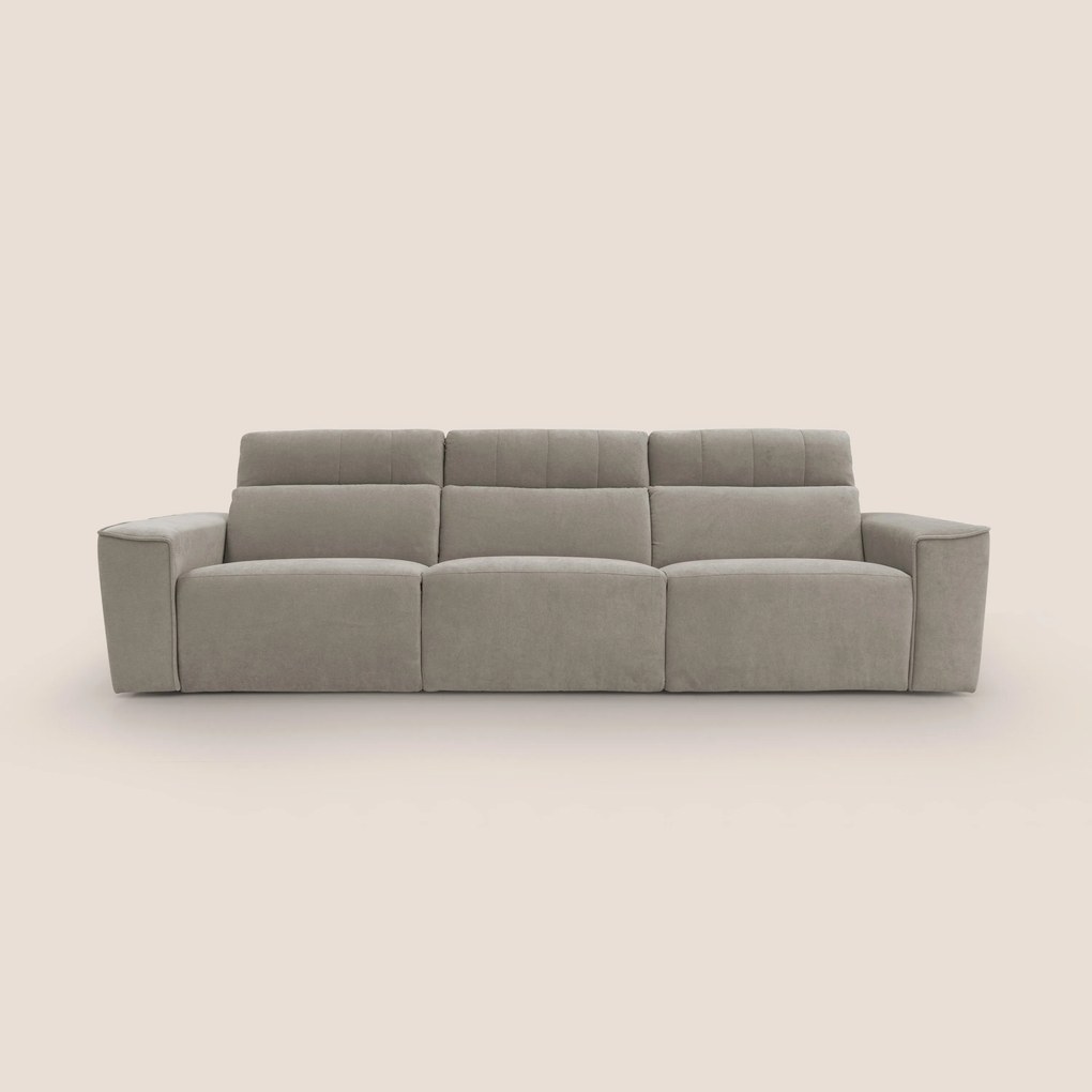 Clark Divano modulare 3 sedute con opzione relax elettrico in tessuto smacchiabile impermeabile T17 beige