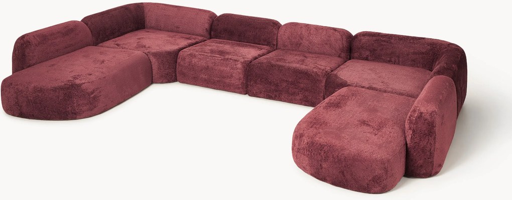 Divano componibile XL in teddy bouclé Wolke