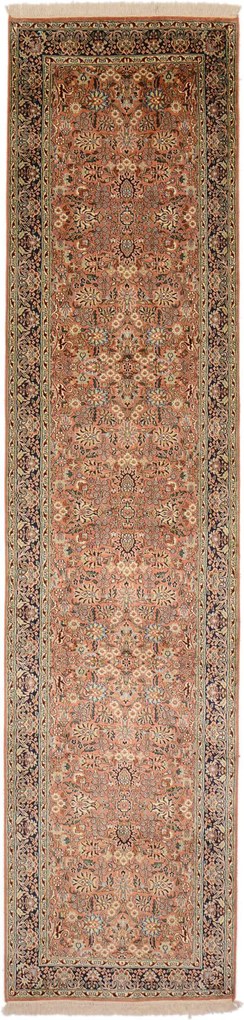 Cashmere Silk Tappeto 340x80 (Indian) Annodato A Mano