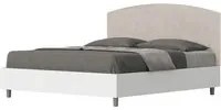 Letto Matrimoniale 160x190 cm struttura bianco frassino testata Ant - Con rete,Microfibra,Sabbia