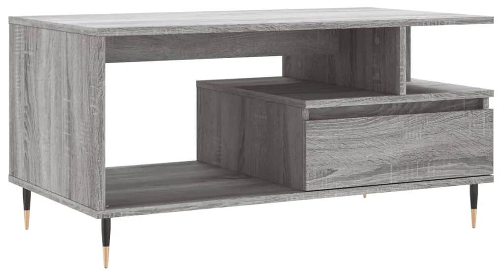 Tavolino da Salotto Grigio Sonoma 90x49x45 cm Legno Multistrato