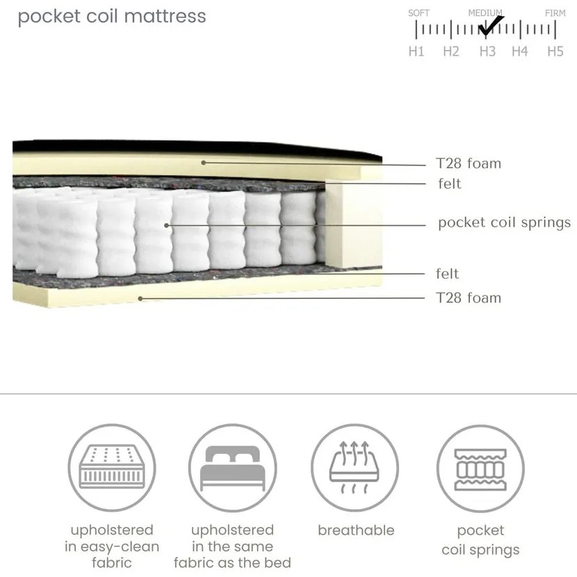 Letto boxspring marrone chiaro 180x200 cm Dove - Maison de Rêve