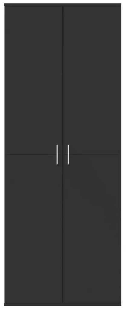 Credenza nero 70x35x180 cm in legno multistrato