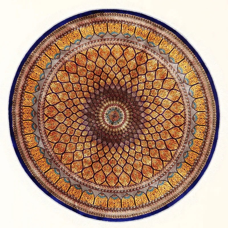 Ghom Tappeto persiano 150 x 150 Marrone (Iran) Macchina