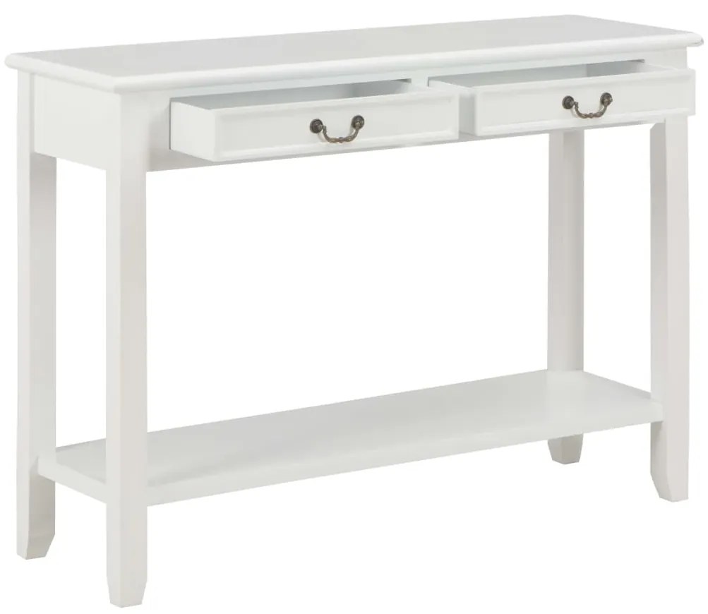 Tavolo consolle bianco 110x35x80 cm in legno