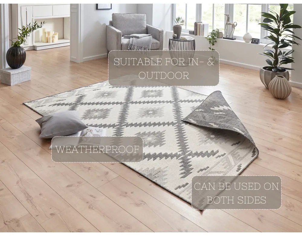 Tappeto da esterno grigio e crema , 170 x 120 cm Malibu - NORTHRUGS