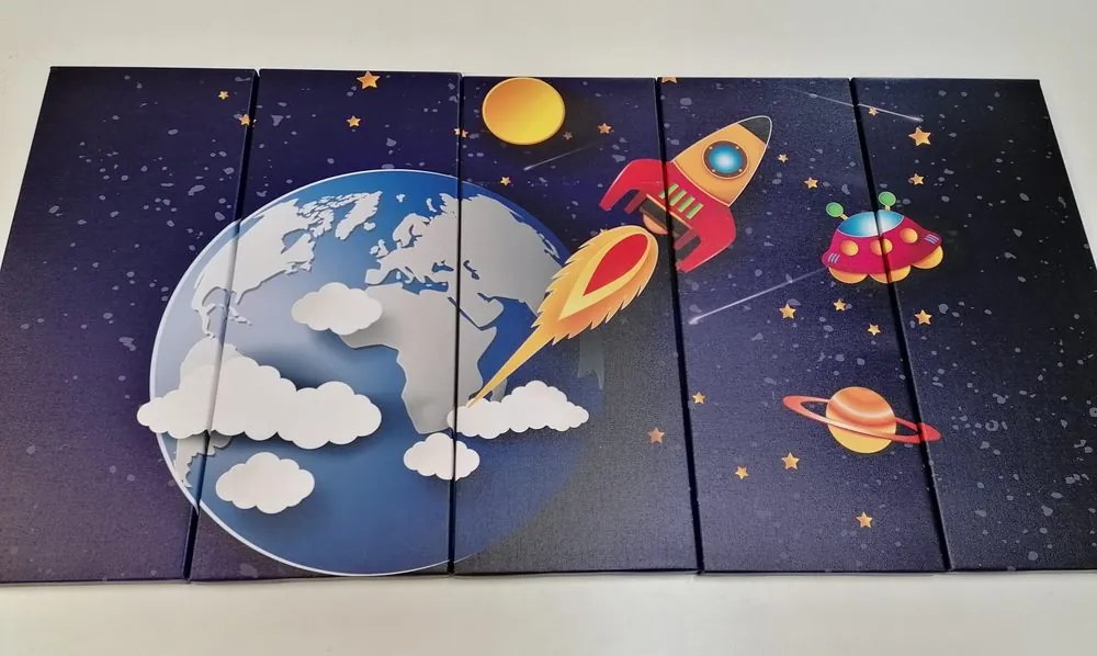 Quadri 5 pezzi – Verso lo spazio