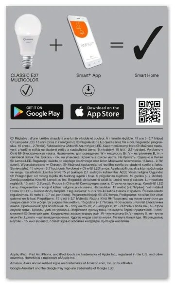 Lampadina LED RGBW dimmerabile SMART+ E27/9W/230V 2700K-6500K Wi-Fi - Ledvance