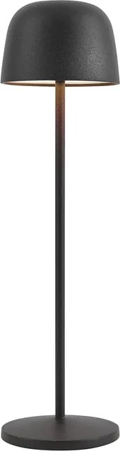 Lampada da tavolo nera con LED ricaricabile con stazione di ricarica IP65 - Raika
