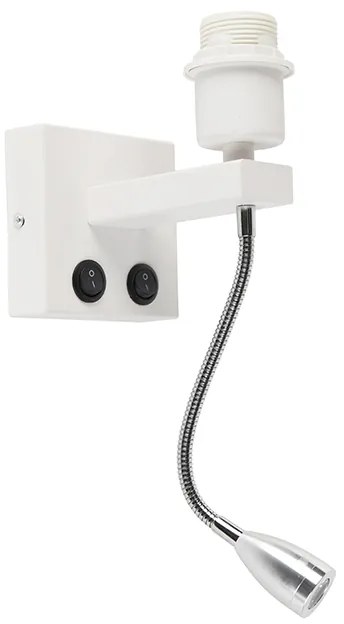 Lampada da parete moderna bianca con braccio flessibile - Brescia Combi
