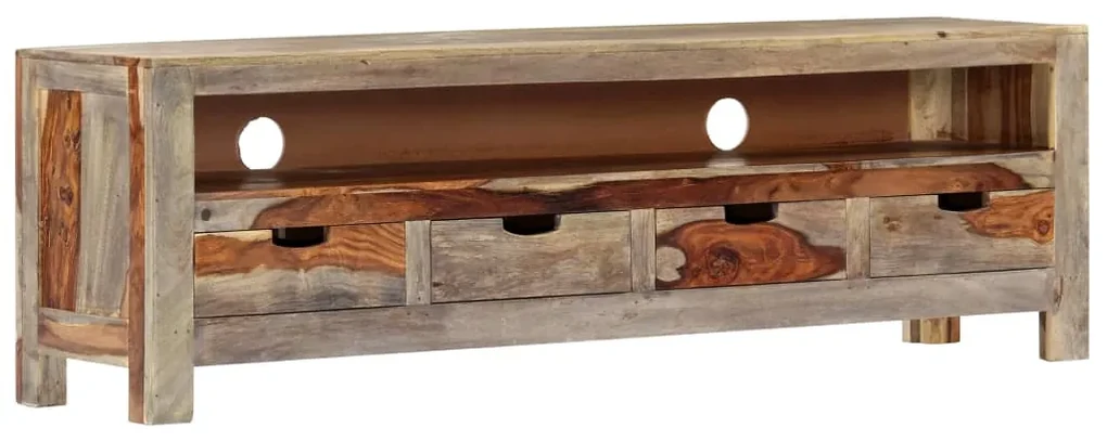 Mobile porta tv in legno massello di sheesham 130x30x40 cm