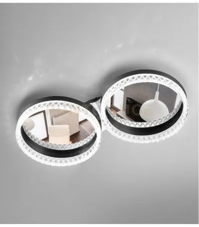 Lampada da soffitto regina, acrilico trasparente, nero opaco + stru...