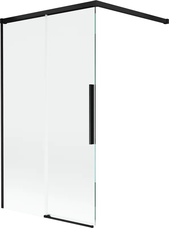 Mexen Rox paravento da vasca 2-ante scorrevole 100 x 150 cm, trasparente, nero - 8C9-100-003-70-00