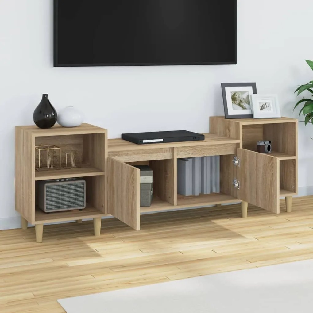 Mobile porta tv rovere sonoma 160x35x55 cm legno multistrato