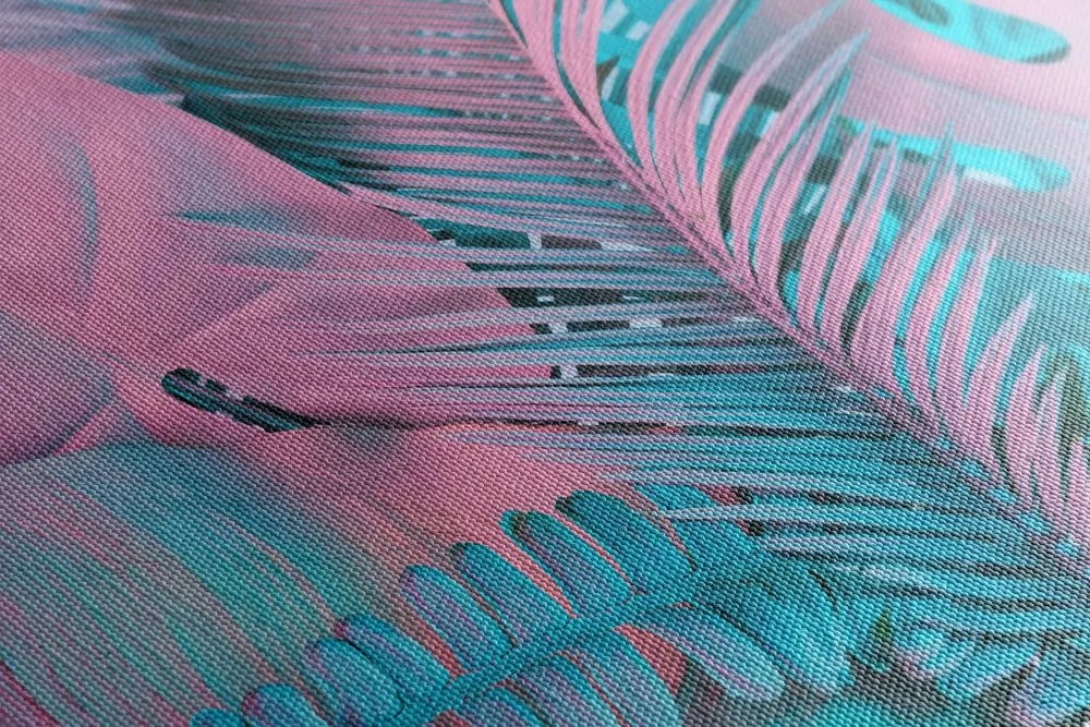 Quadro su tela – Foglie di palma in colori neon straordinari