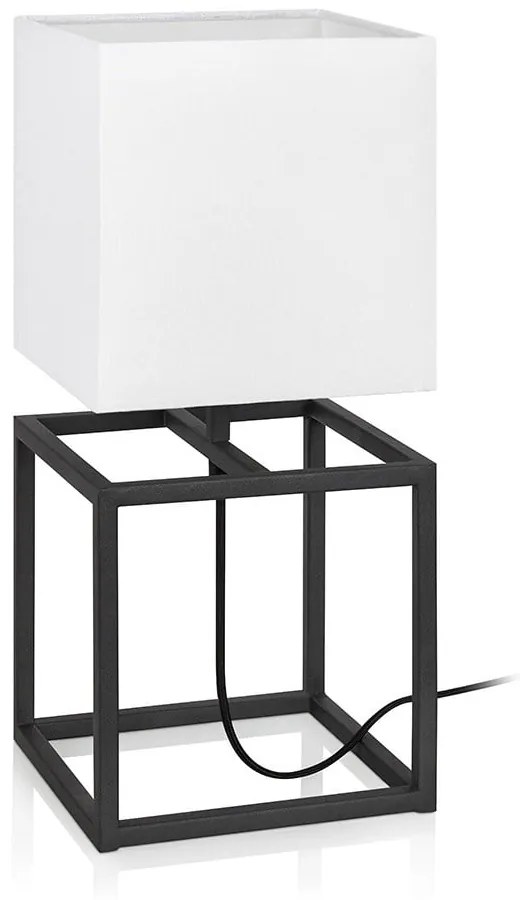 Lampada da tavolo in bianco e nero , 20 x 20 cm Cube - Markslöjd