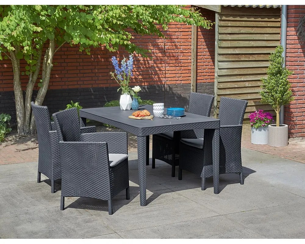 Sedia da giardino in plastica grigio scuro Lowa - Keter