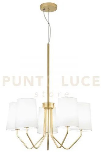 Lampadario a sospensione sally oro 5 luci attacco e14 60x150cm in m...