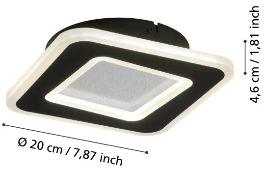 Eglo 901239 - Applique a LED MACCHIONI LED/12W/230V 4000K nero