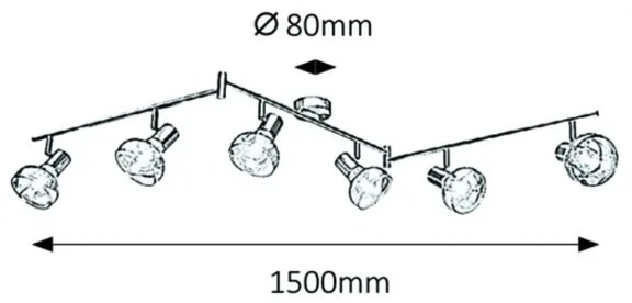 Rabalux 5553 - Faretto HOLLY 6xE14/40W/230V oro