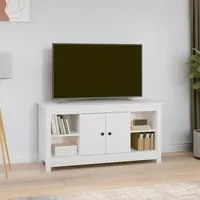 Mobile Porta TV Bianco 103x36,5x52 cm in Legno Massello di Pino cod mxl 27628