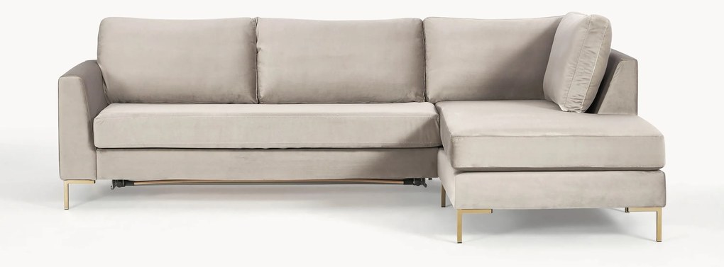 Divano letto 3 posti in velluto con materasso Luna