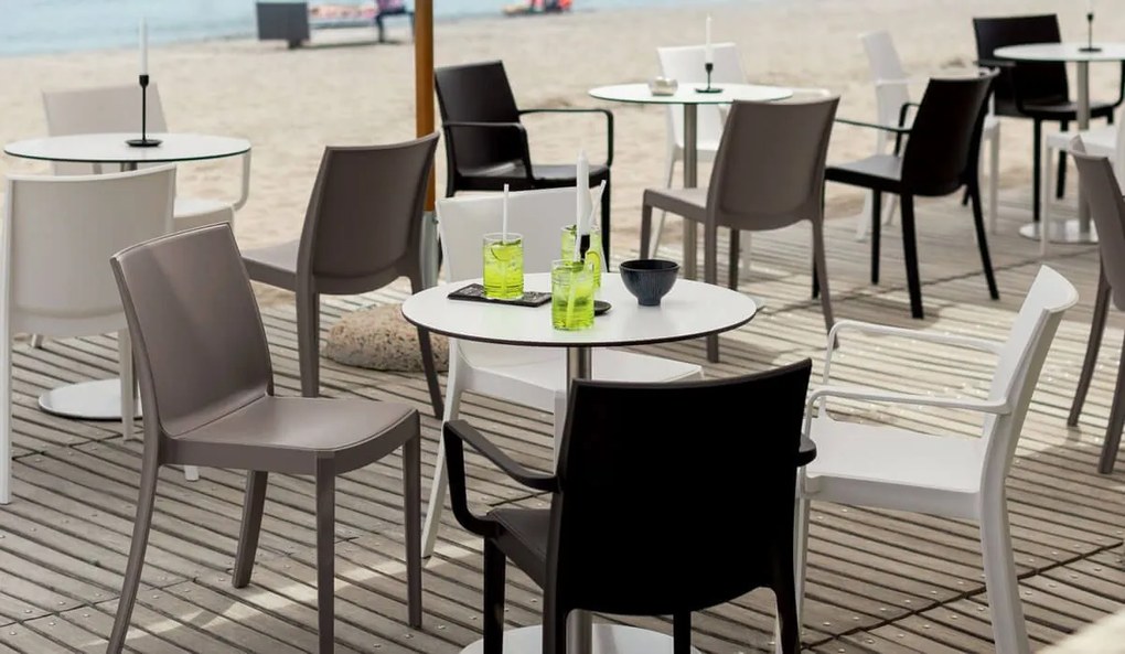 PERLA - sedia in resina impilabile da esterno e interno set da 4