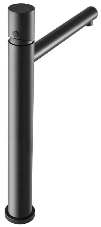 Miscelatore lavabo alto nero opaco senza leva in acciaio inox Gemini